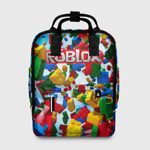 Женский рюкзак 3D с принтом Roblox Cubes, вид спереди #2
