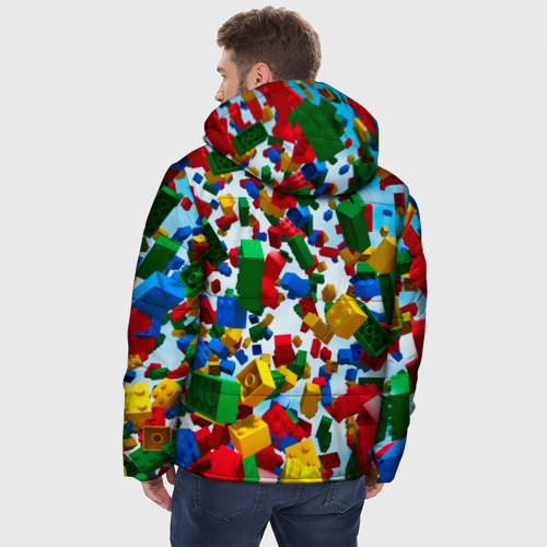 Мужская зимняя куртка 3D Roblox Cubes, цвет красный - фото 4