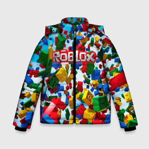 Зимняя куртка для мальчиков 3D с принтом Roblox Cubes, вид спереди #2