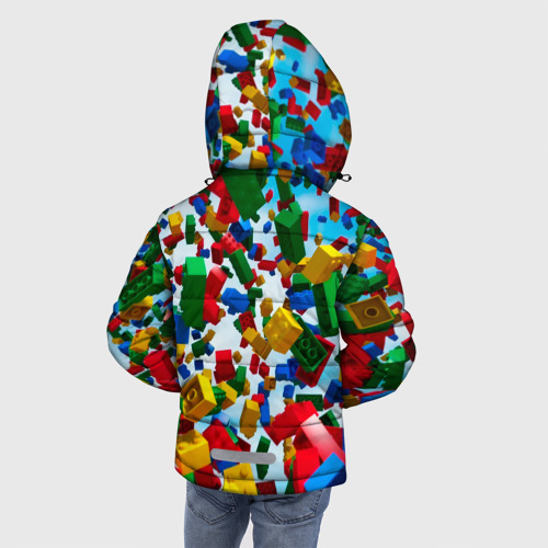 Зимняя куртка для мальчиков 3D с принтом Roblox Cubes, вид сзади #2