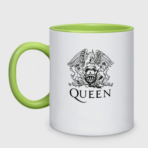 Кружка двухцветная Queen, цвет белый + светло-зеленый