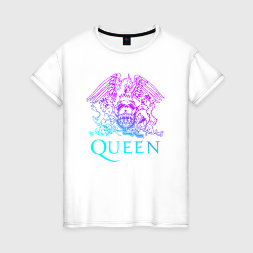 Женская футболка из хлопка с принтом Queen Квин, вид спереди №1