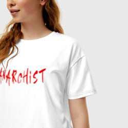 Женская футболка хлопок Oversize Анархист - фото 2