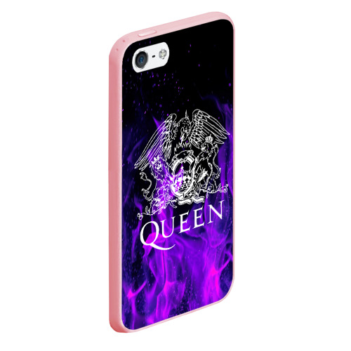 Чехол для iPhone 5/5S матовый Queen Фредди Меркьюри, цвет баблгам - фото 3