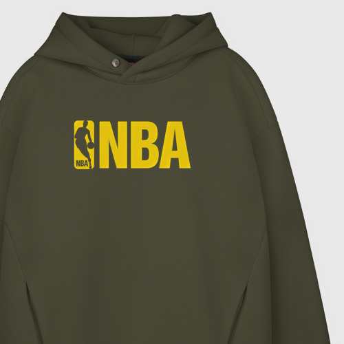 Мужское худи Oversize хлопок NBA GOLD, цвет хаки - фото 4