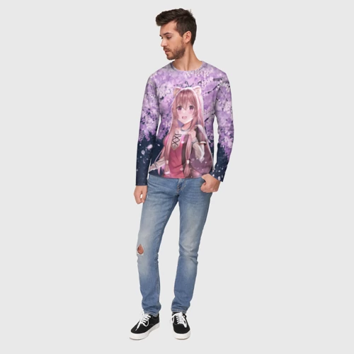 Мужской лонгслив 3D с принтом Восхождение героя щита, вид сбоку #3