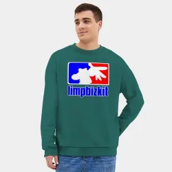 Мужской свитшот oversize без начеса хлопок Лимп Бизкит логотип - фото 2