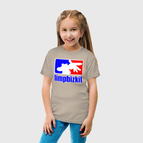 Детская футболка хлопок Лимп Бизкит логотип, цвет миндальный - фото 5