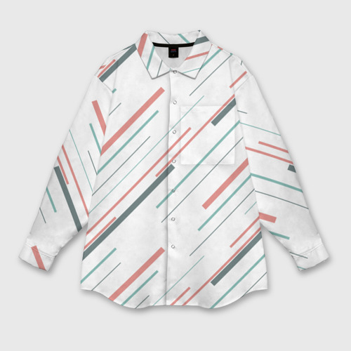 Мужская рубашка oversize 3D с принтом Геометрический стиль, вид спереди #2