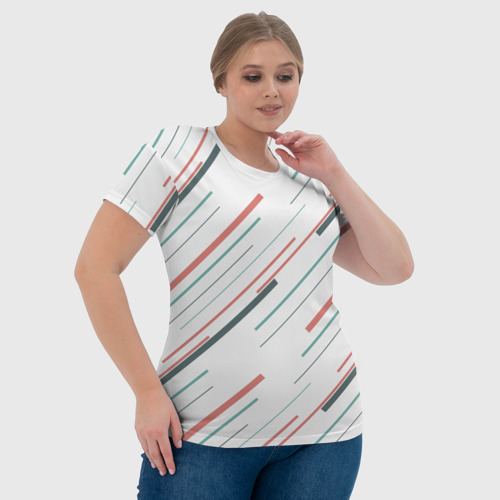 Женская футболка 3D Геометрический стиль, цвет 3D печать - фото 6