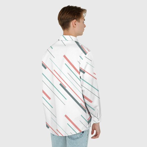 Мужская рубашка oversize 3D с принтом Геометрический стиль, вид сзади #2