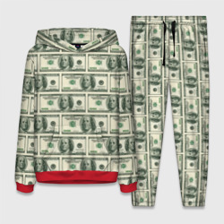 Женский костюм с толстовкой 3D Денежная тема