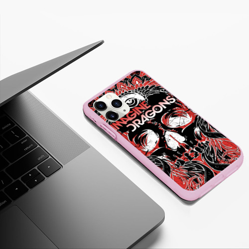 Чехол для iPhone 11 Pro Max матовый Imagine Dragons, цвет розовый - фото 5