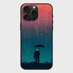 Чехол силиконовый для Apple iPhone 15 Pro Мax матовый Космический Дождь