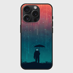 Чехол силиконовый для Apple iPhone 15 Pro матовый Космический Дождь