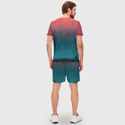 Мужской костюм с шортами 3D Космический Дождь, цвет 3D печать - фото 4
