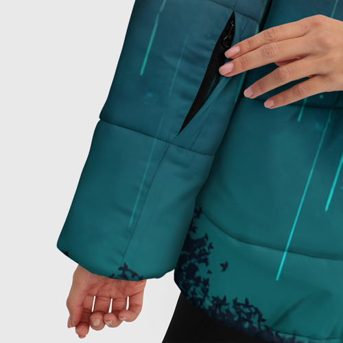 Женская зимняя куртка Oversize Космический Дождь, цвет черный - фото 6