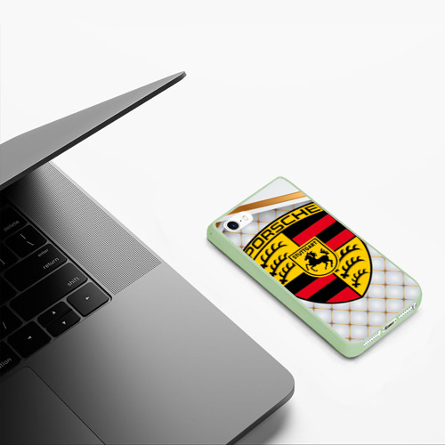 Чехол для iPhone 5/5S матовый Porsche, цвет салатовый - фото 5