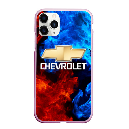 Чехол для iPhone 11 Pro матовый Chevrolet Шевроле, цвет розовый