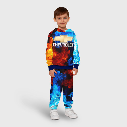 Детский костюм с толстовкой 3D Chevrolet Шевроле, цвет синий - фото 3