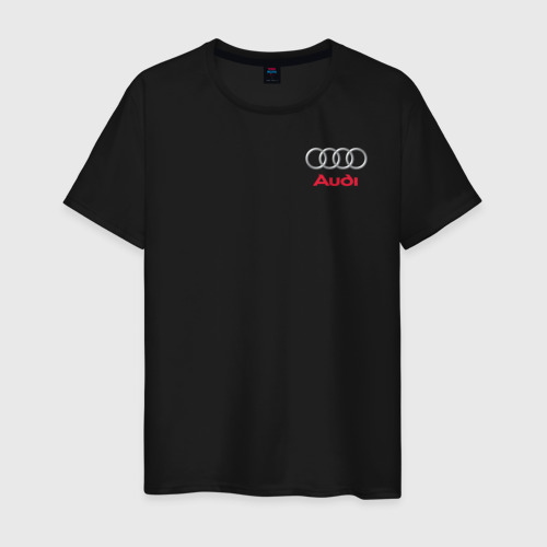 Мужская футболка хлопок Audi Ауди, цвет черный