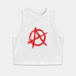 Женская укороченная майка-топ хлопок Анархия anarchy