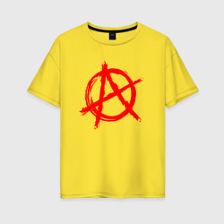 Женская футболка хлопок Oversize Анархия anarchy