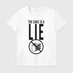 Мужская футболка хлопок Portal cake is a lie