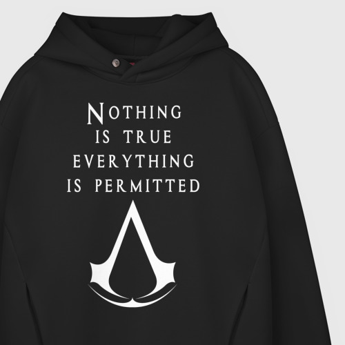 Мужское худи Oversize хлопок Assassin`s Creed, цвет черный - фото 4