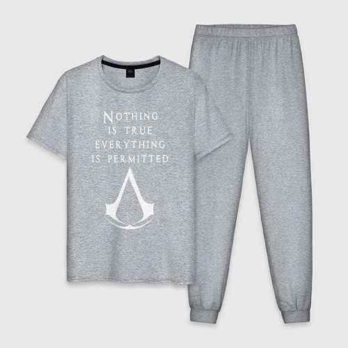 Мужская пижама хлопок Assassin`s Creed, цвет меланж