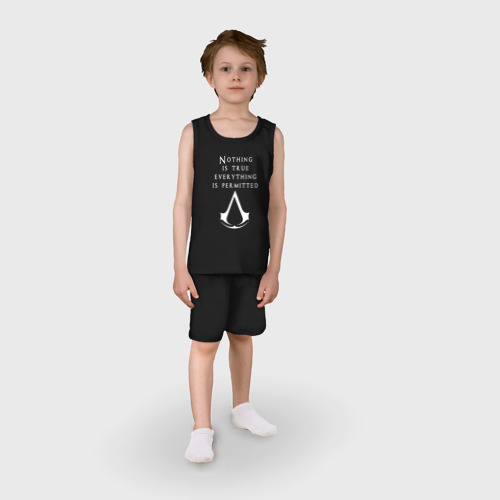 Детская пижама с шортами хлопок Assassin`s Creed, цвет черный - фото 3