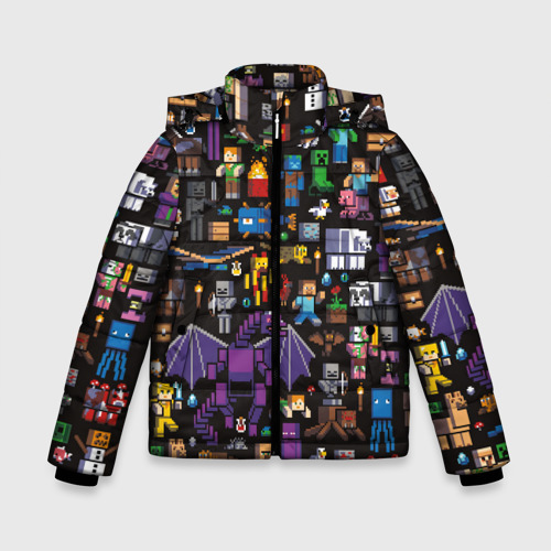 Зимняя куртка для мальчиков 3D Minecraft, цвет светло-серый