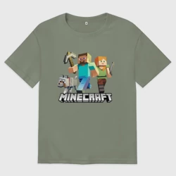 Женская футболка хлопок Oversize Minecraft Майнкрафт