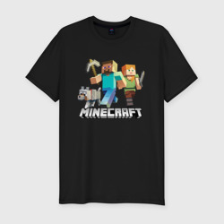 Мужская футболка хлопок Slim Minecraft Майнкрафт