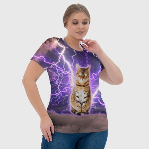 Женская футболка 3D с принтом Котушка Теслы, фото #4