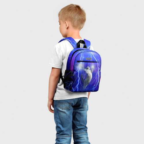 Детский рюкзак 3D с принтом Грозовой кошак, фото на моделе #1