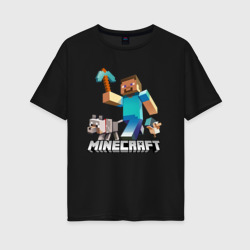 Женская футболка хлопок Oversize Minecraft