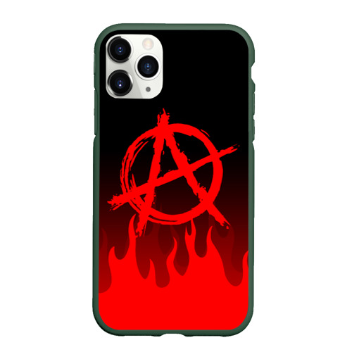 Чехол для iPhone 11 Pro матовый Анархия anarchy, цвет темно-зеленый