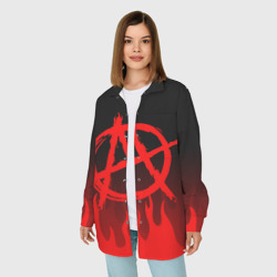 Женская рубашка oversize 3D Анархия anarchy - фото 2