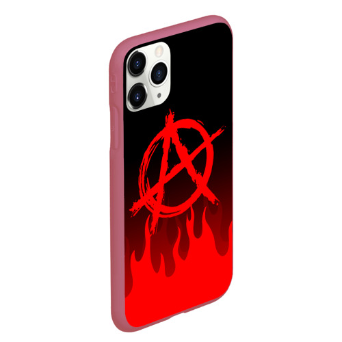 Чехол для iPhone 11 Pro Max матовый Анархия anarchy, цвет малиновый - фото 3