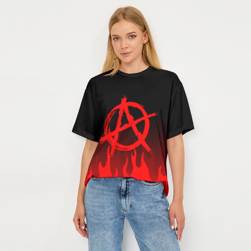 Женская футболка oversize 3D Анархия anarchy - фото 5