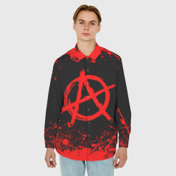 Мужская рубашка oversize 3D Анархия anarchy - фото 2