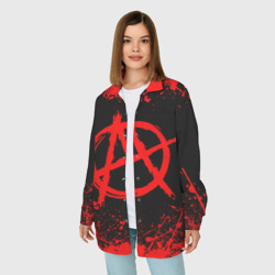 Женская рубашка oversize 3D Анархия anarchy - фото 2