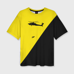 Женская футболка oversize 3D Вертолет Пиночета