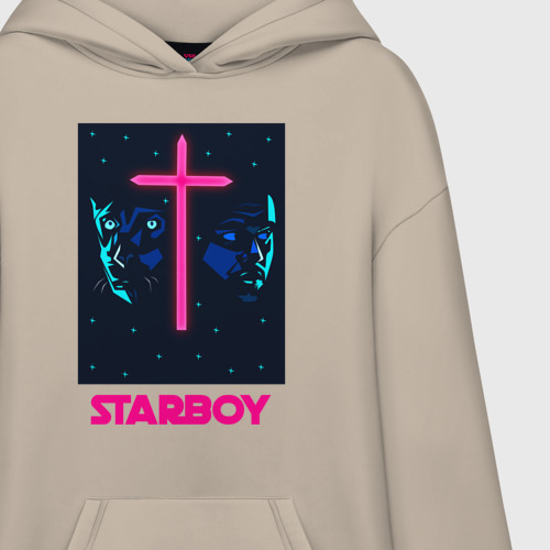 Худи SuperOversize хлопок Starboy, цвет миндальный - фото 3