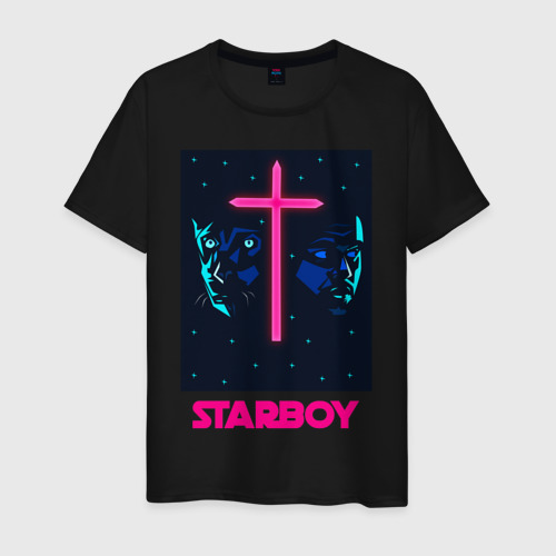 Мужская футболка хлопок Starboy, цвет черный