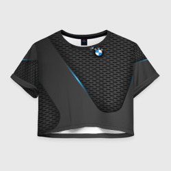 Женская футболка Crop-top 3D BMW textura БМВ текстура