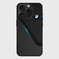 Чехол силиконовый для Apple iPhone 15 Pro матовый BMW textura БМВ текстура
