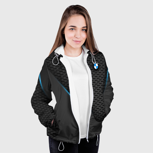 Женская куртка 3D BMW textura БМВ текстура, цвет белый - фото 4