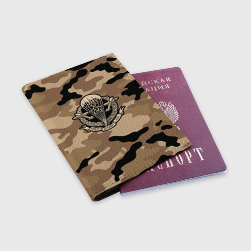 Обложка для паспорта матовая кожа ВДВ СССР, цвет черный - фото 3